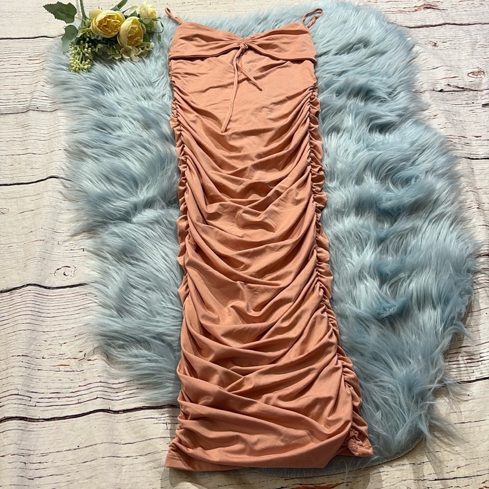 Oh Polly Sweet Escape Ruched Cut Out Dress sz 2